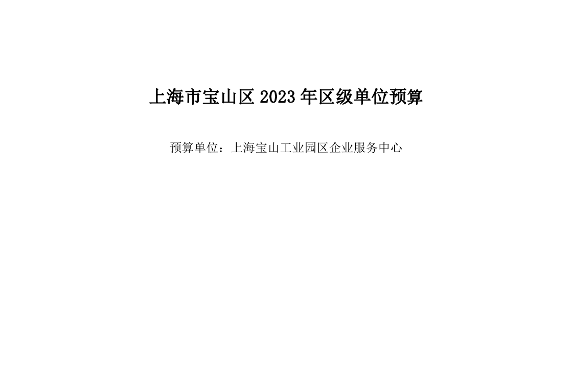 上海宝山工业园区企业服务中心2023年单位预算.pdf