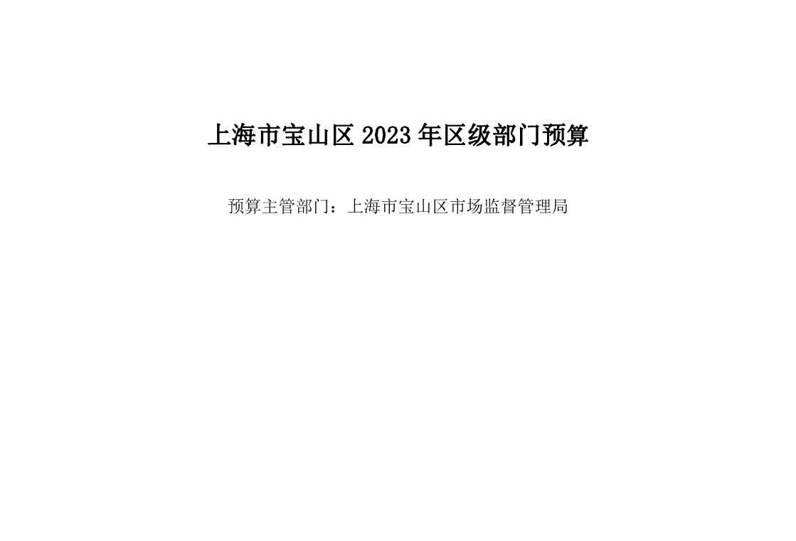 上海市宝山区市场监督管理局2023年部门预算.pdf