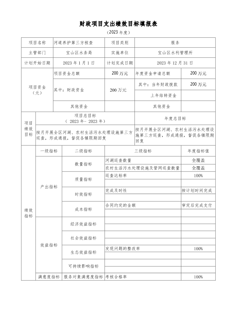 宝山区水务局2023年项目绩效目标申报表.pdf
