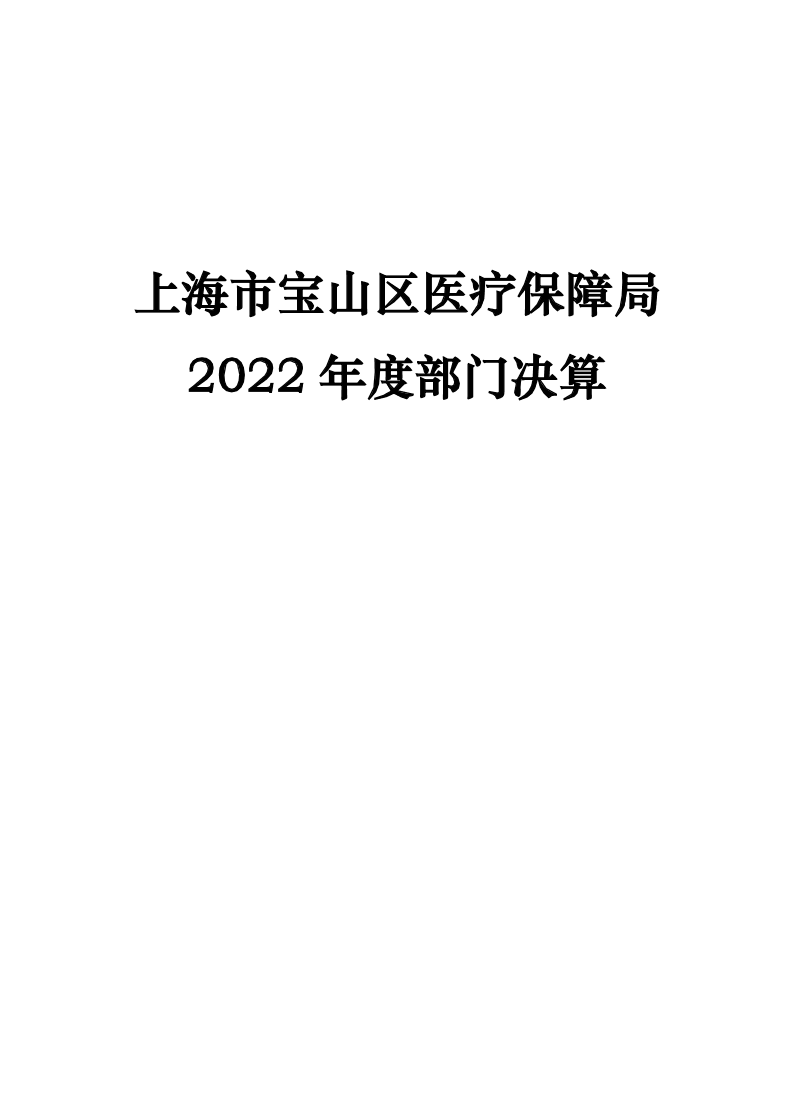 上海市宝山区医疗保障局2022年度部门决算.pdf