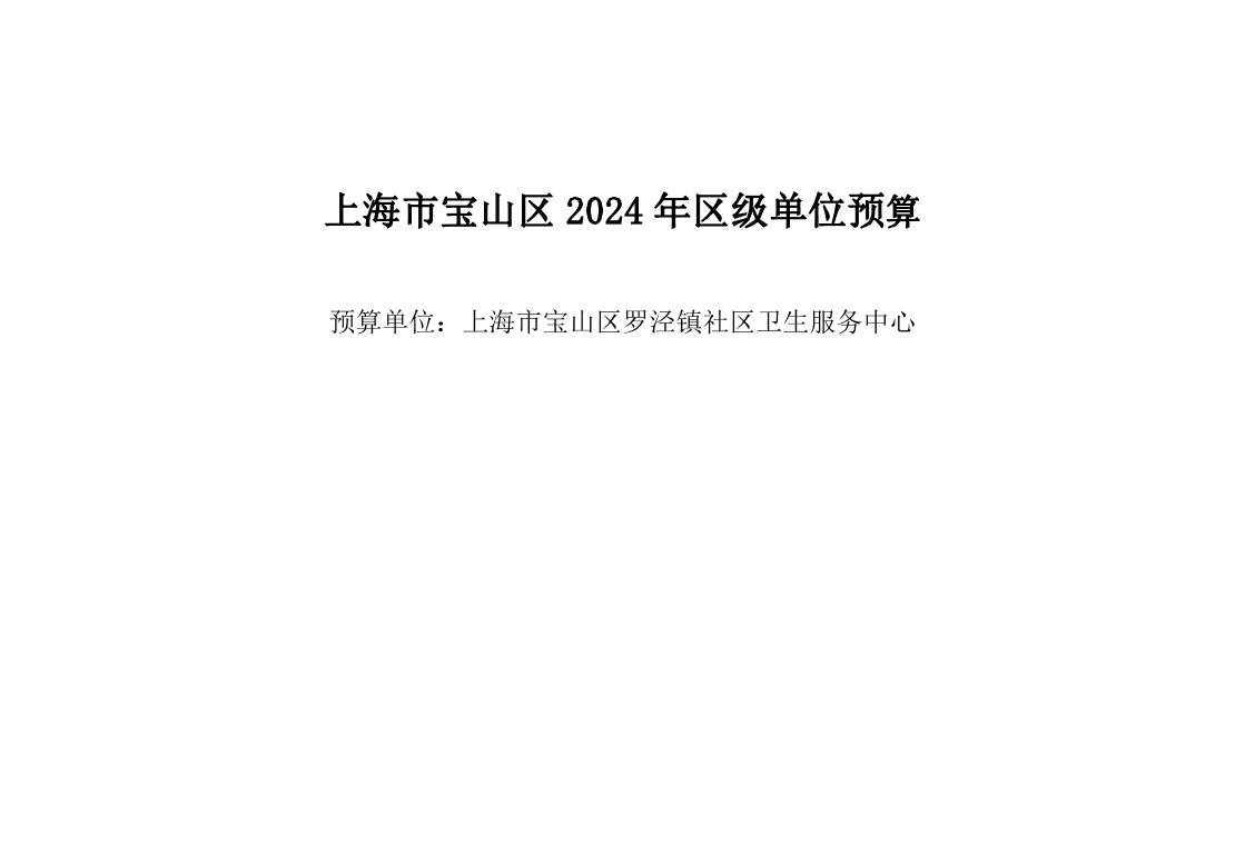 宝山区罗泾镇社区卫生服务中心2024年单位预算公开.pdf