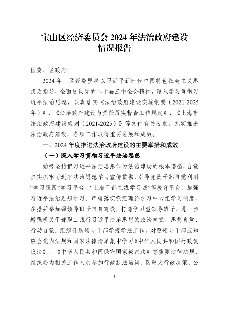 宝山区经济委员会2024年法治政府建设情况报告.pdf