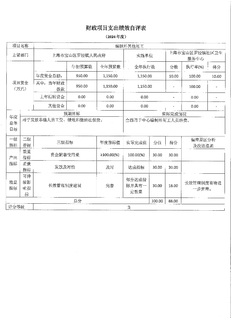 上海市宝山区罗泾镇社区卫生服务中心2024年度项目绩效自评结果信息.pdf