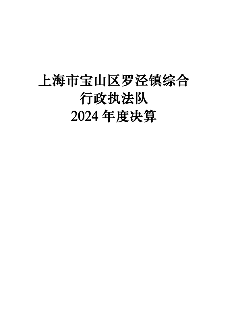 上海市宝山区罗泾镇综合执法队2024年度单位决算公开.pdf