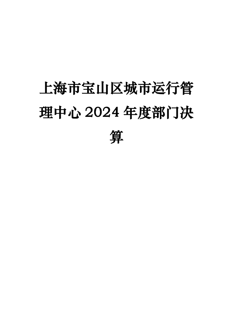 上海市宝山区城市运行管理中心2024年度部门决算公开.pdf