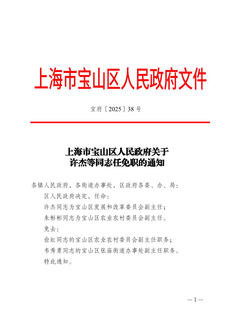 38号—上海市宝山区人民政府关于许杰等同志任免职的通知.pdf