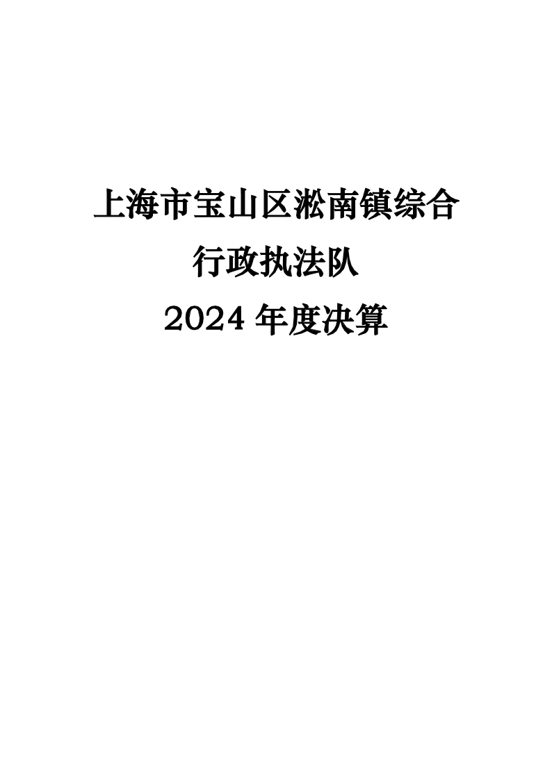 上海市宝山区淞南镇综合行政执法队2024年度决算公开.pdf