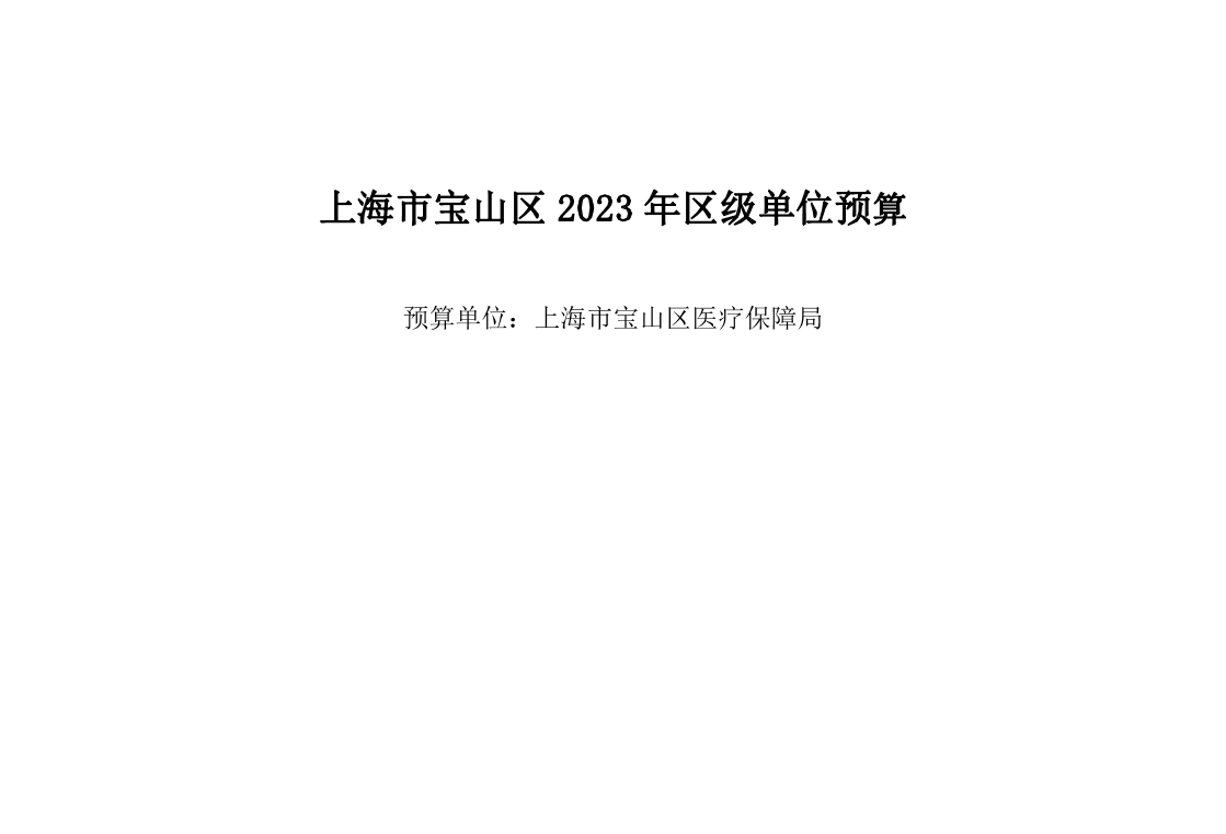 宝山区医疗保障局2023年单位预算.pdf