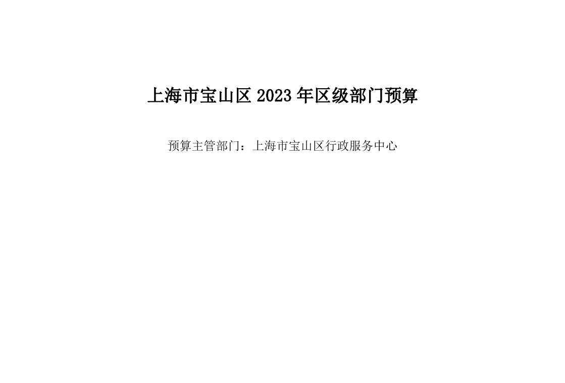 上海市宝山区行政服务中心2023年部门预算公开.pdf