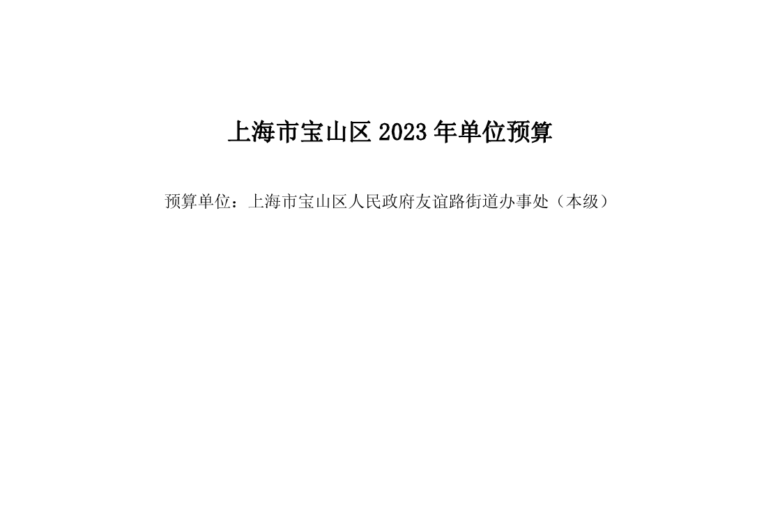 宝山区人民政府友谊路街道办事处（本级）2023年单位预算.pdf