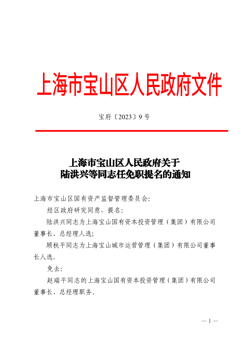 9号—上海市宝山区人民政府关于陆洪兴等同志任免职提名的通知.pdf