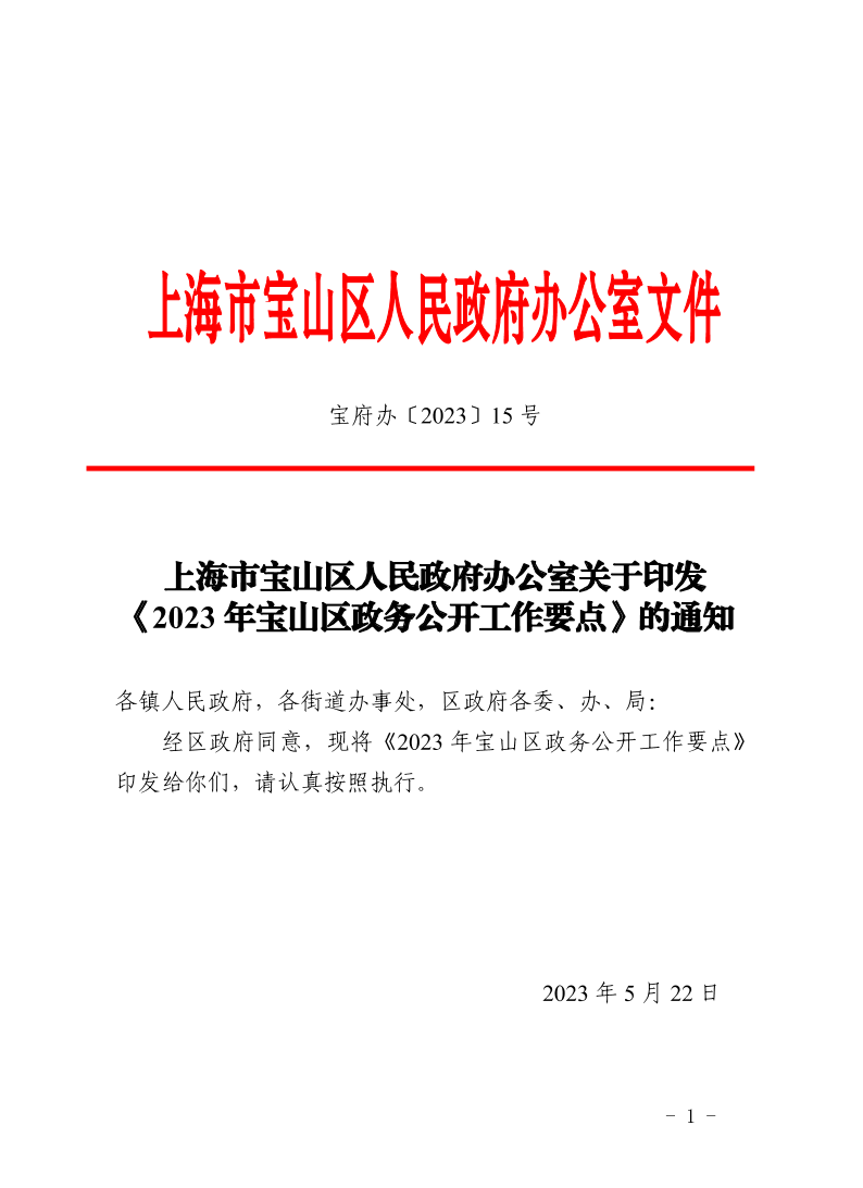 15号—上海市宝山区人民政府办公室关于印发《2023年宝山区政务公开工作要点》的通知.pdf