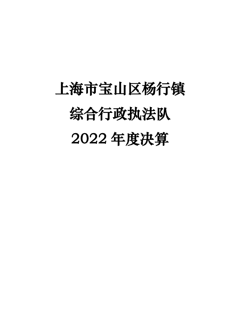 上海市宝山区杨行镇综合行政执法队2022年度决算公开.pdf