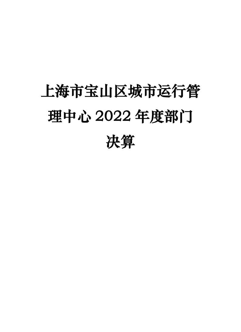 上海市宝山区城市运行管理中心2022年度部门决算.pdf