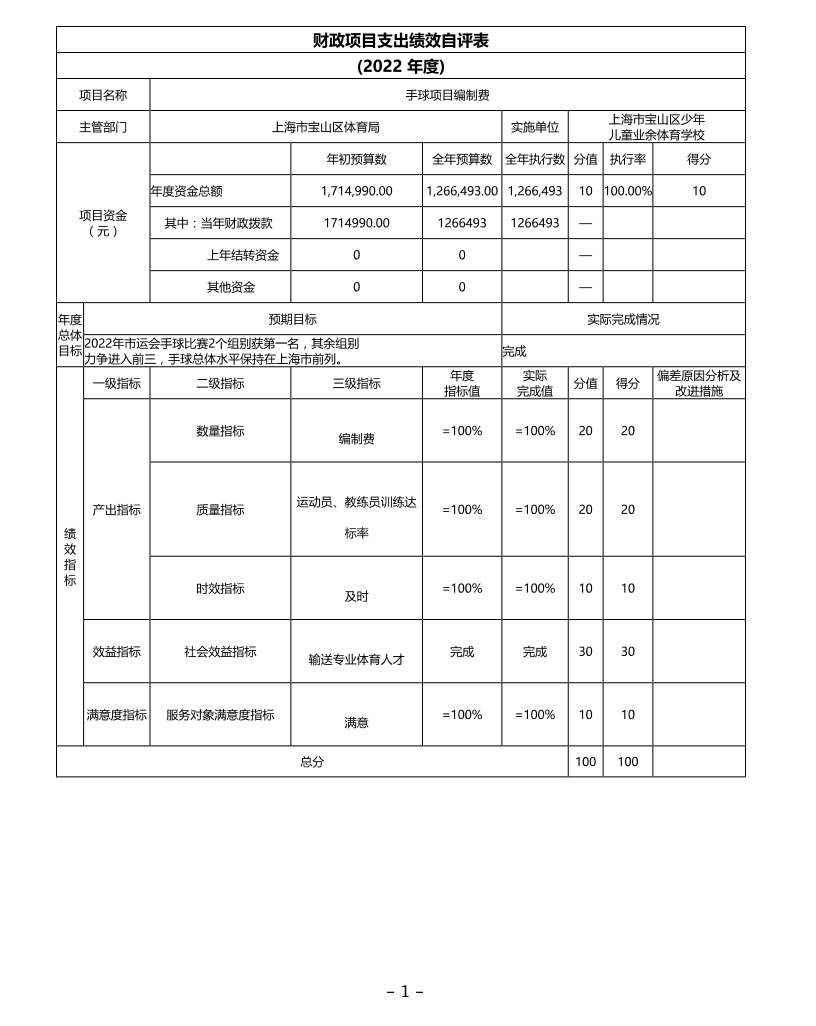 上海市宝山区少年儿童业余体育学校2022年手球项目自评价.pdf