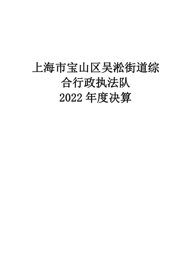 上海市宝山区吴淞街道综合行政执法队2022年度单位决算.pdf
