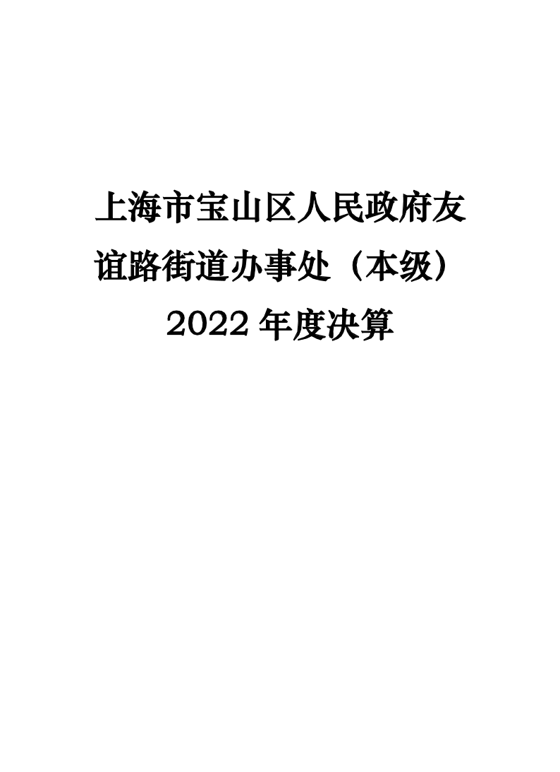 上海市宝山区人民政府友谊路街道办事处（本级）2022年度单位决算.pdf