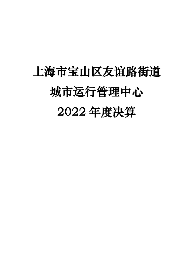 上海市宝山区友谊路街道城市运行管理中心2022年度单位决算.pdf