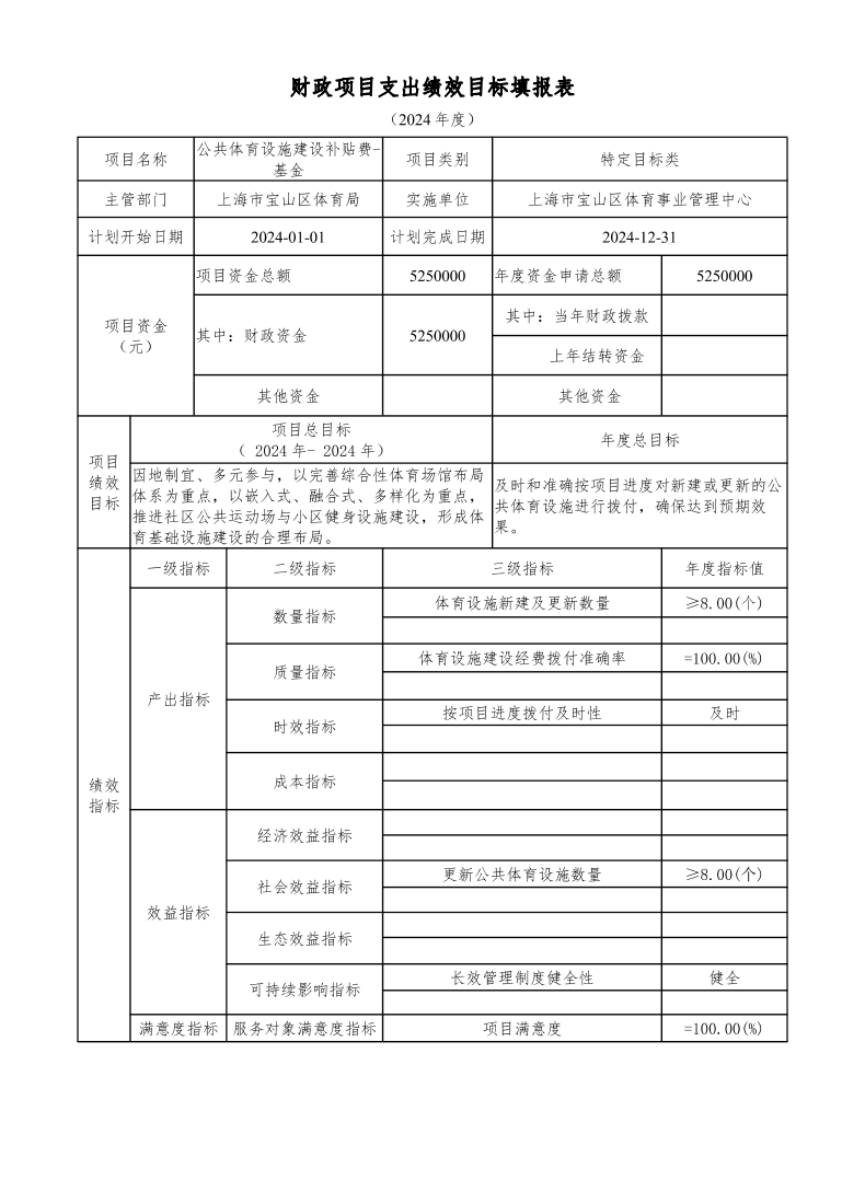 宝山区体育局2024年项目绩效目标申报表.pdf