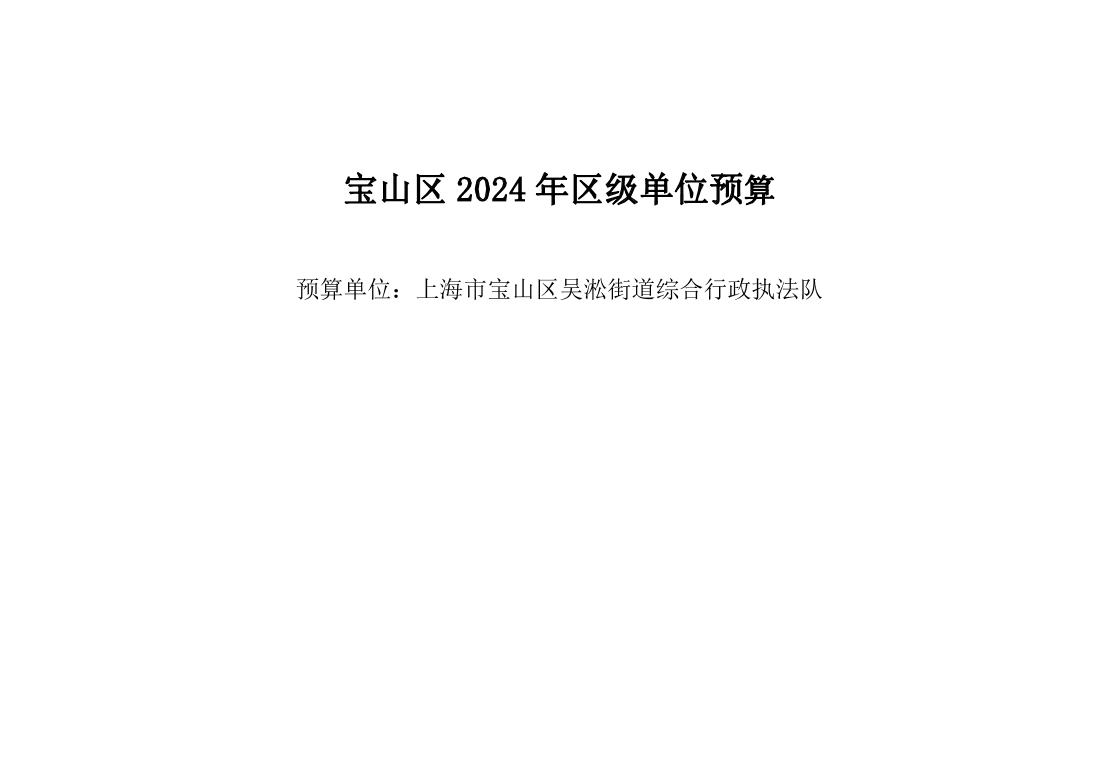 宝山区吴淞街道综合行政执法队2024年单位预算.pdf