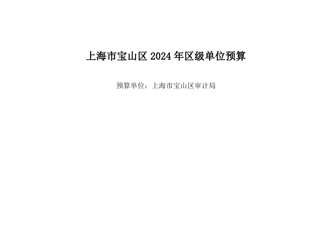 上海市宝山区审计局2024年单位预算.pdf