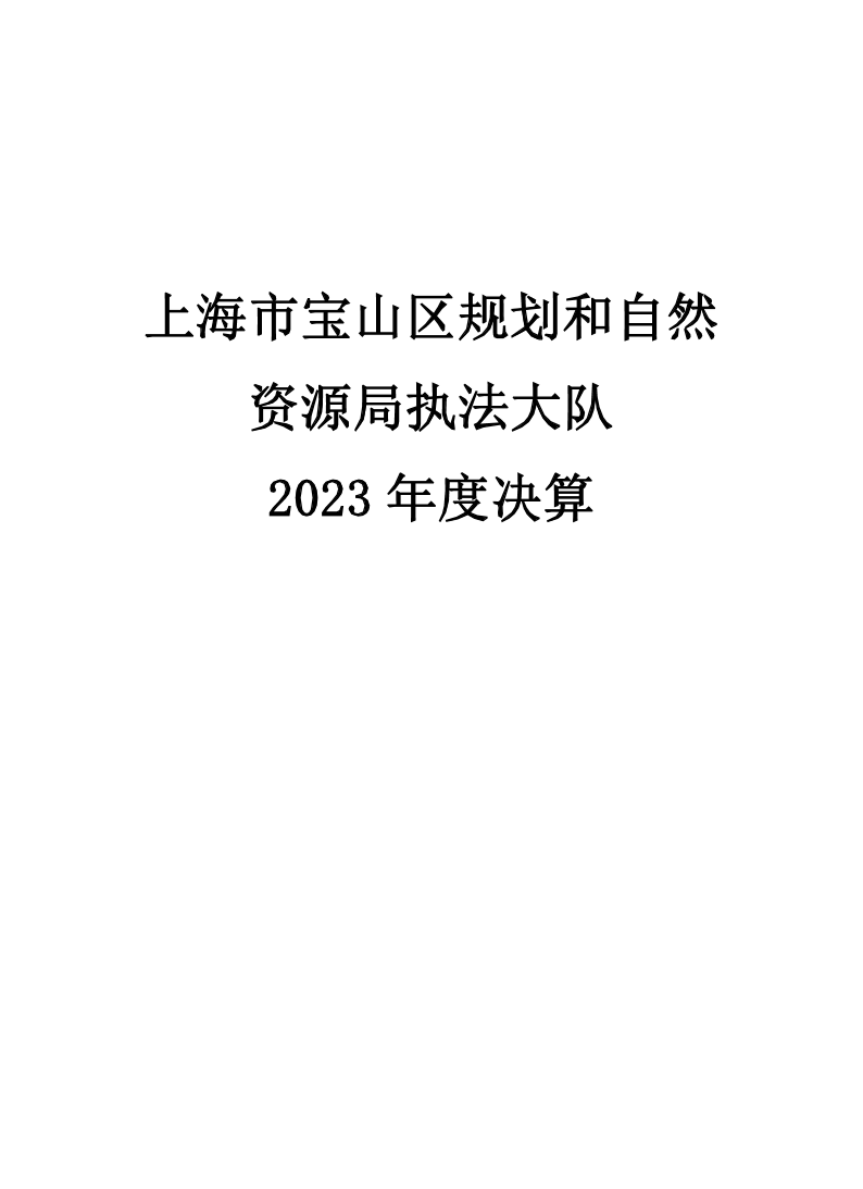 上海市宝山区规划和自然资源局执法大队2023年度单位决算公开.pdf