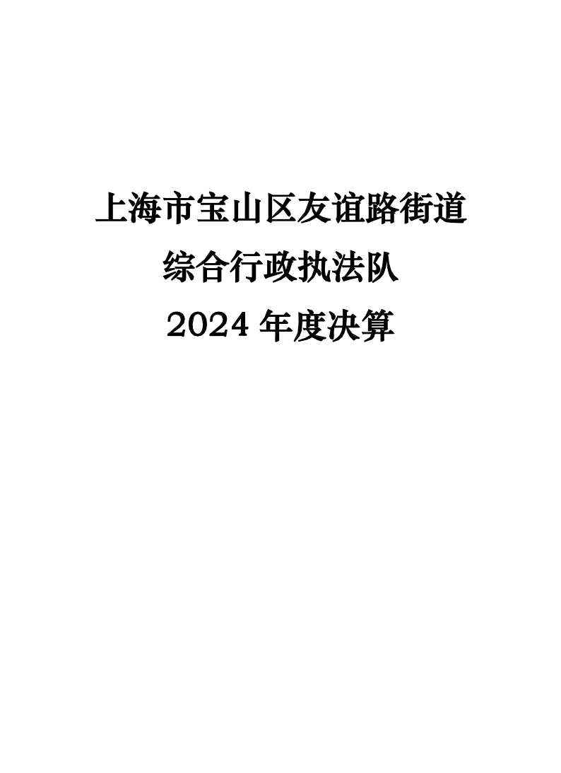 上海市宝山区友谊路街道综合行政执法队2024年度单位决算.pdf