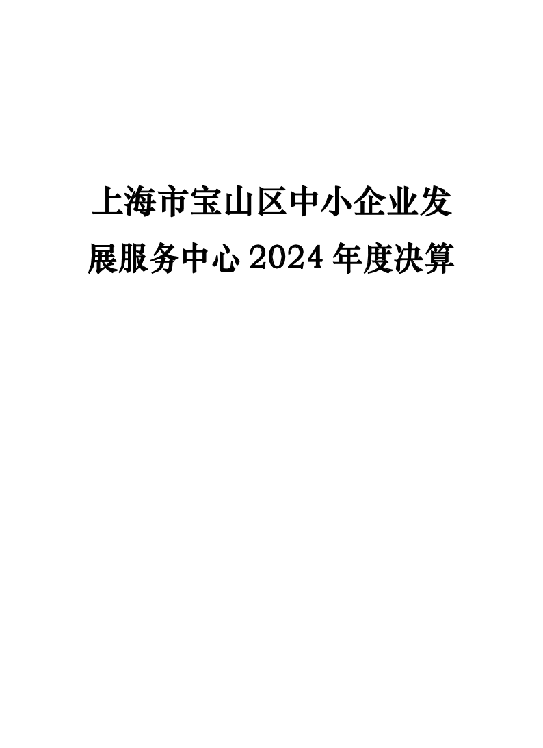 上海市宝山区中小企业发展服务中心2024年度单位决算.pdf