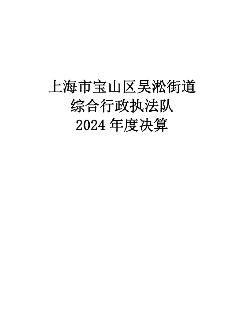 上海市宝山区吴淞街道综合行政执法队2024年度单位决算.pdf
