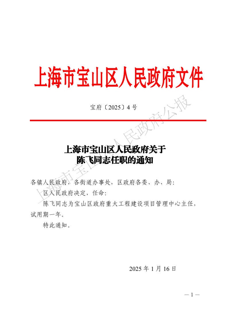 4号—上海市宝山区人民政府关于陈飞同志任职的通知-1.pdf