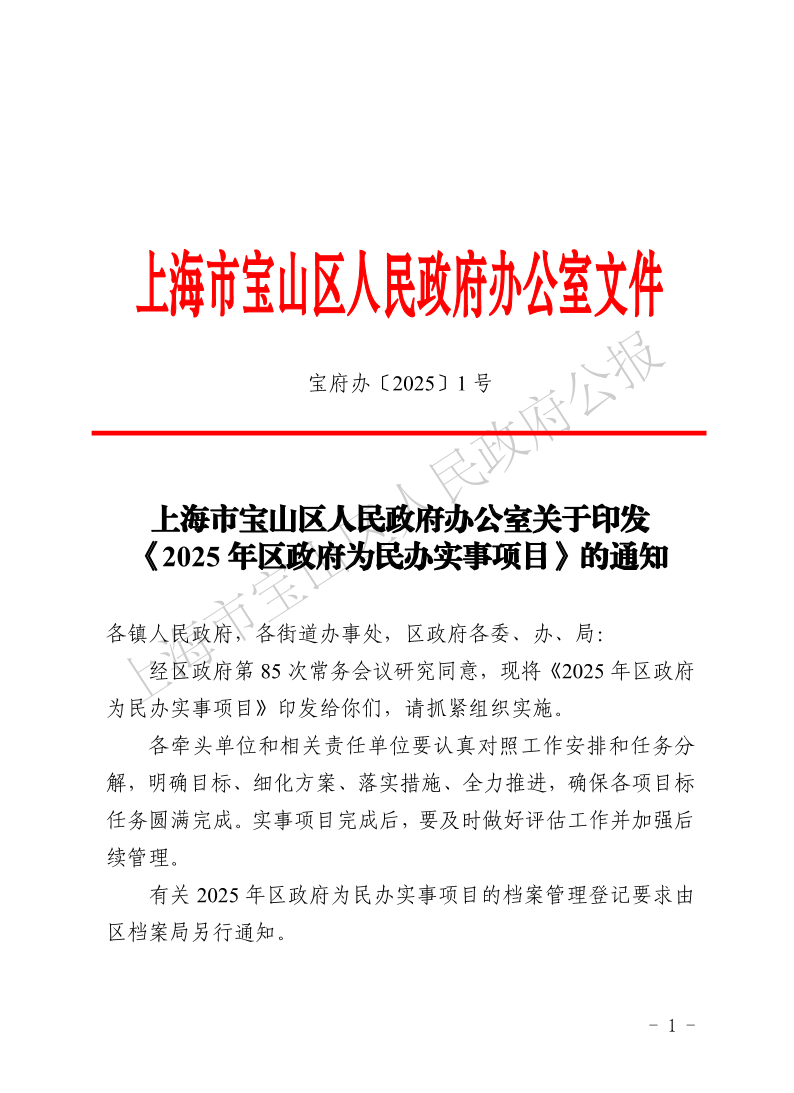 1号—上海市宝山区人民政府办公室关于印发《2025年区政府为民办实事项目》的通知-1.pdf