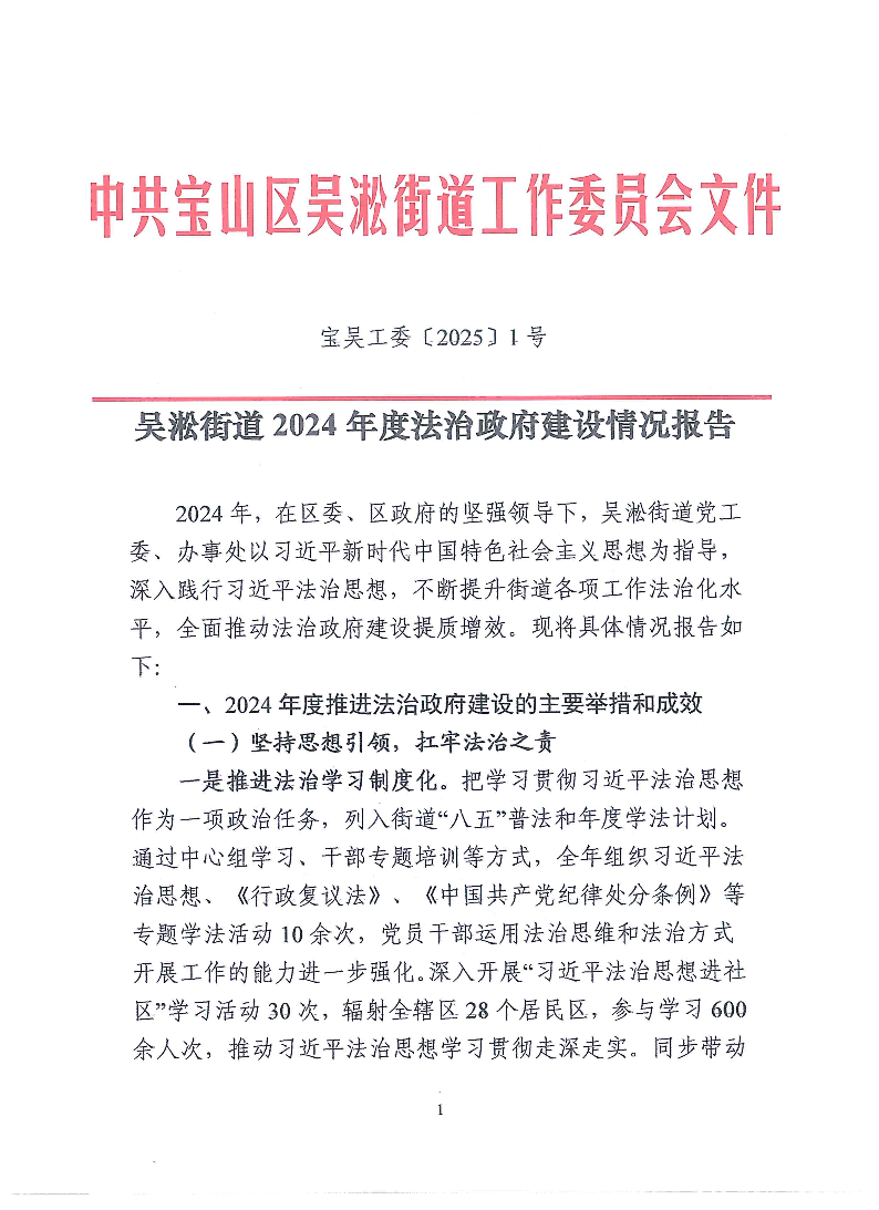吴淞街道2024年度法治政府建设情况报告.pdf