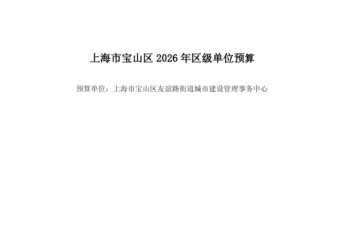 宝山区友谊路街道城市建设管理事务中心2026年单位预算.pdf