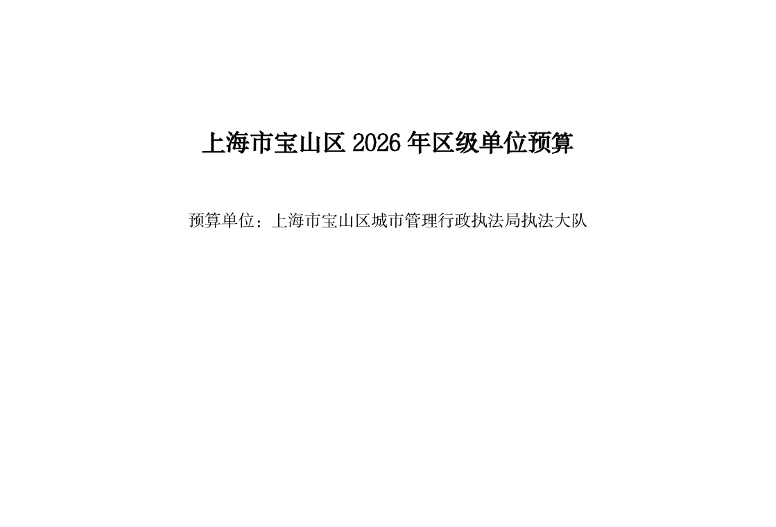 宝山区城市管理行政执法局执法大队2026年单位预算.pdf