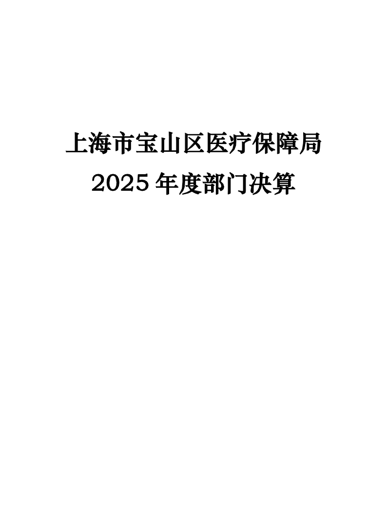 上海市宝山区医疗保障局2025年度部门决算.pdf