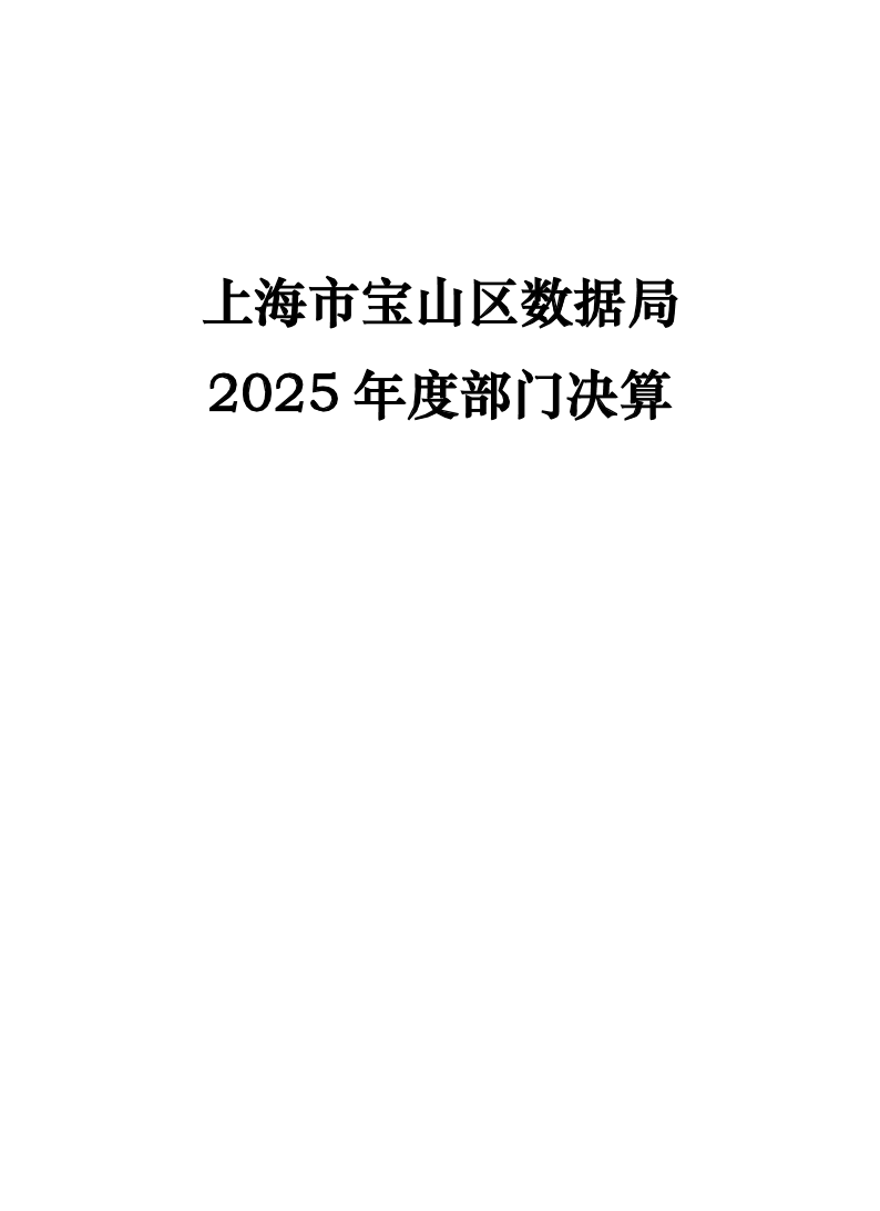 上海市宝山区数据局2025年度部门决算公开.pdf
