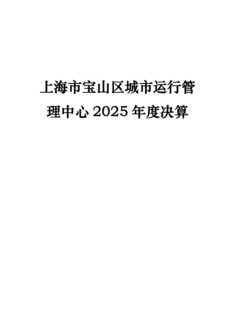 上海市宝山区城市运行管理中心2025年度单位决算公开.pdf