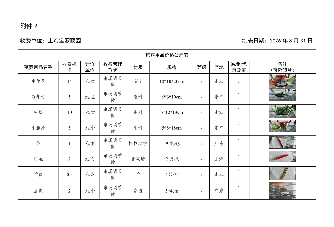 附件2：殡葬用品价格公示表（上海宝罗瞑园2026.8.31）.pdf