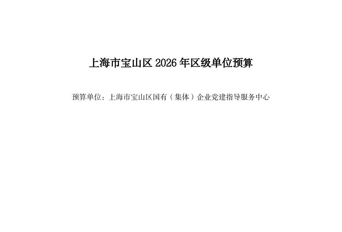 上海市宝山区国有（集体）企业党建指导服务中心2026年单位预算.pdf