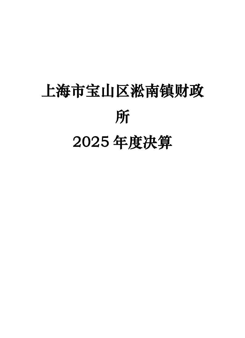 上海市宝山区淞南镇财政所2025年度决算公开.pdf
